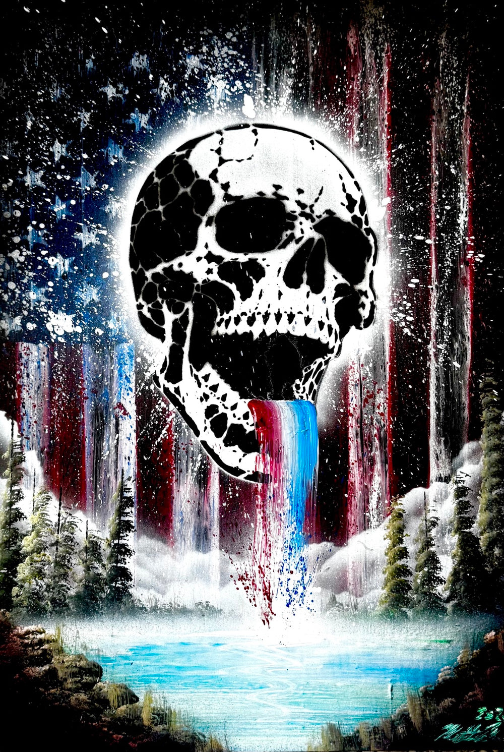 Chromatic Afterlife original spray painting by Matthew Mandala