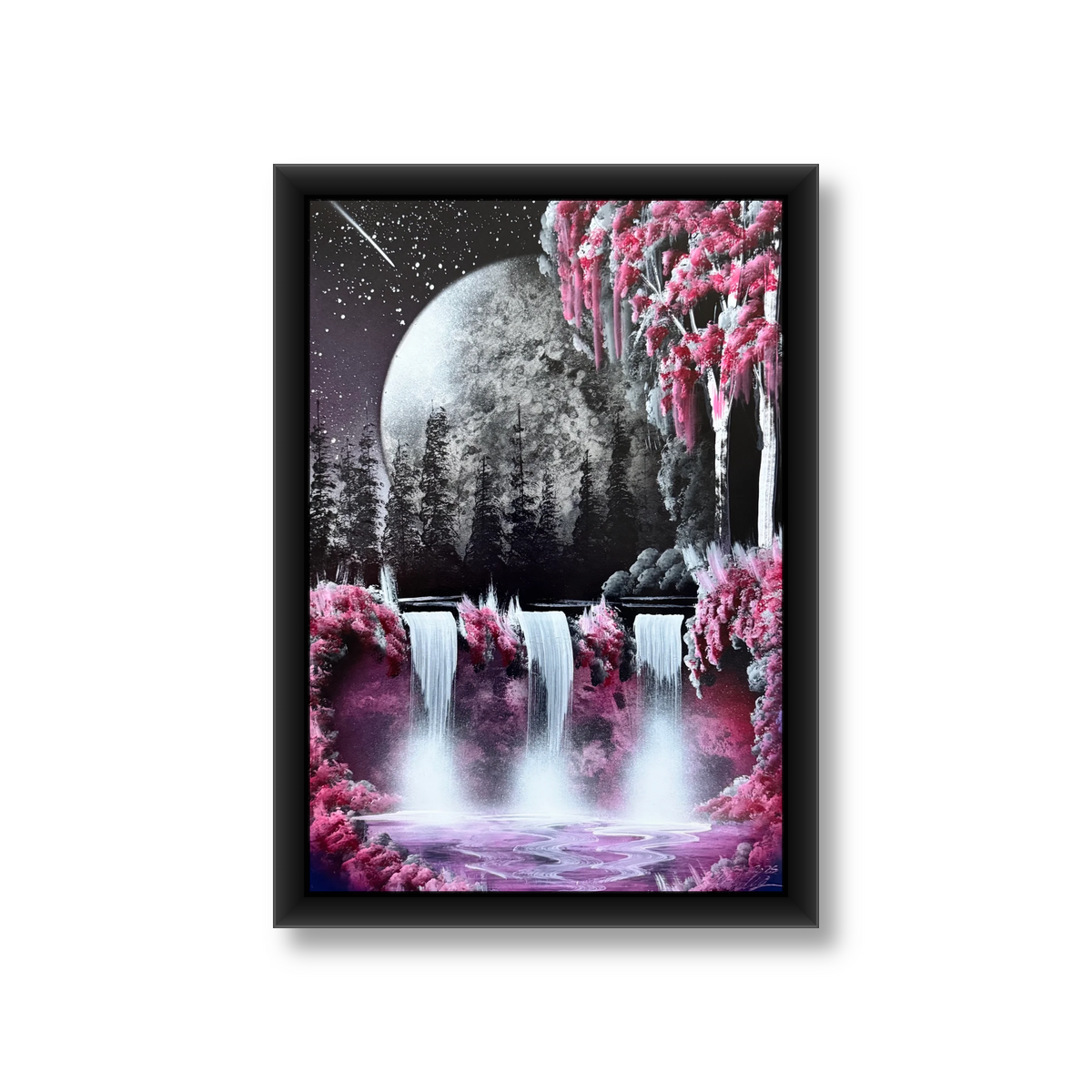 Moonlit Pink Falls