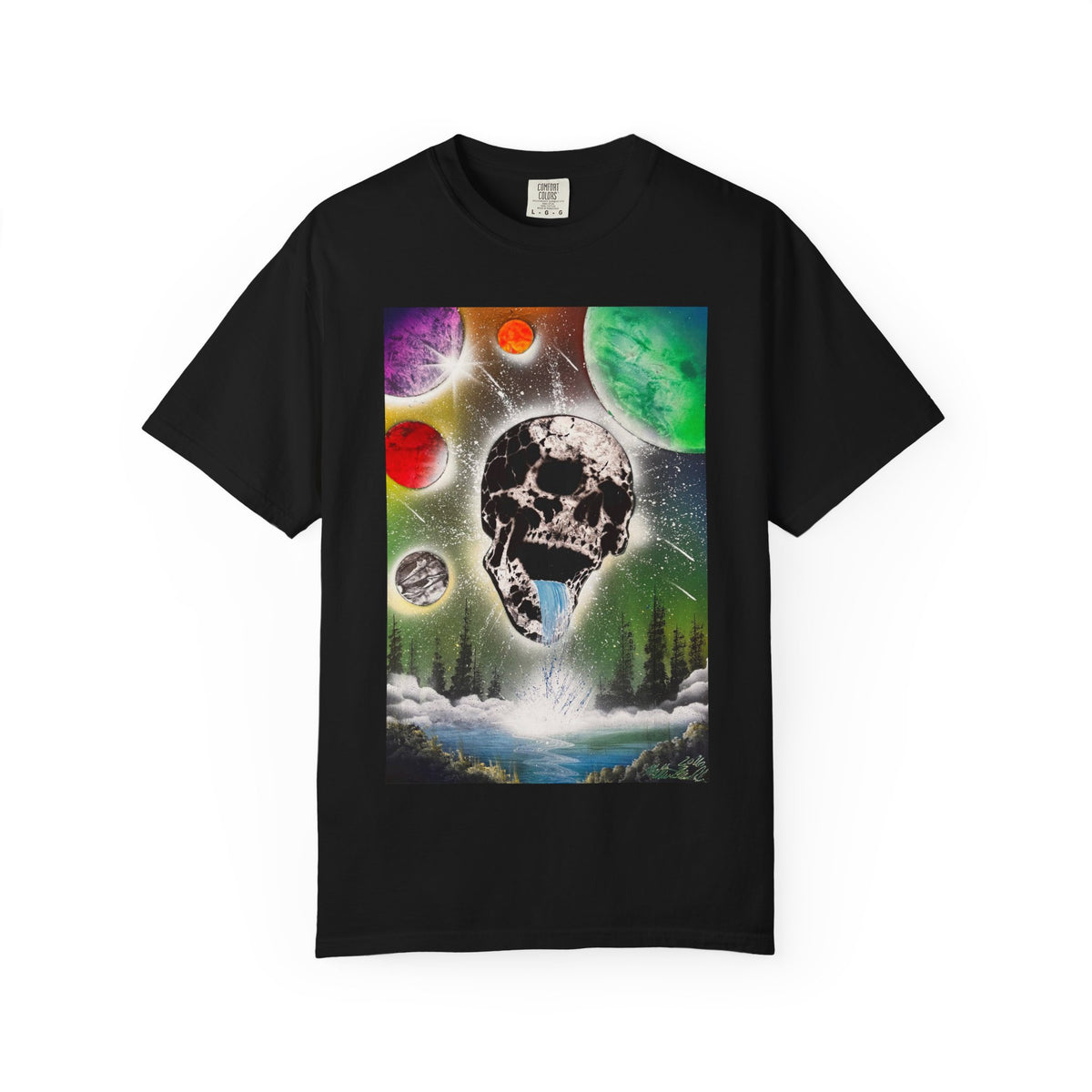 Cosmic Skull - Spray Paint Art T-Shirt