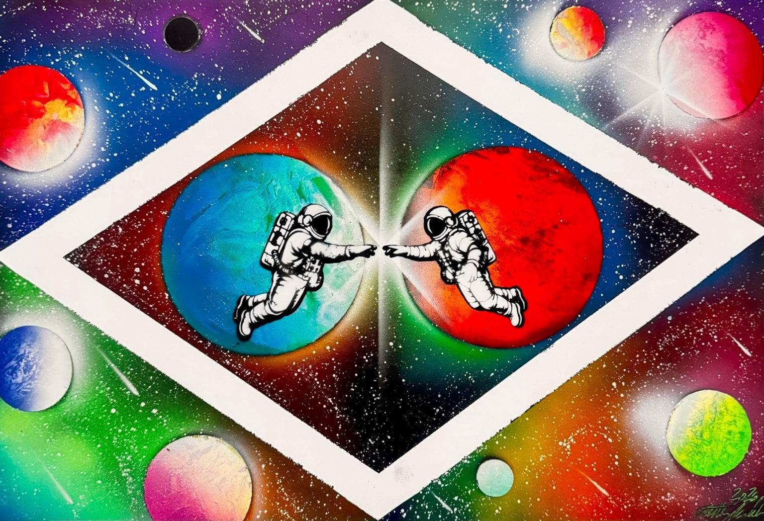 Cosmic Connection original spray painting by Matthew Mandala