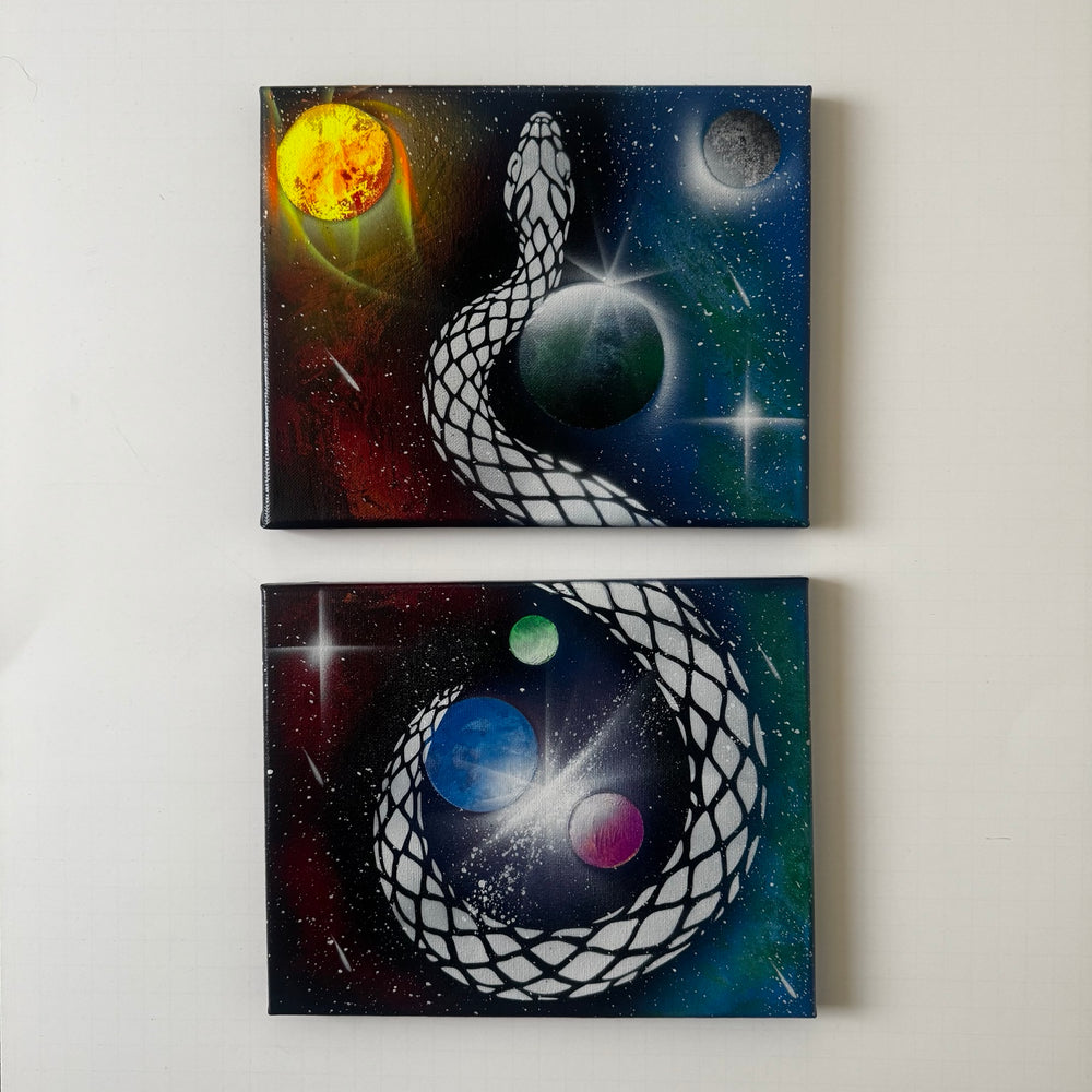 Serpent Equilibrium original spray painting by Matthew Mandala