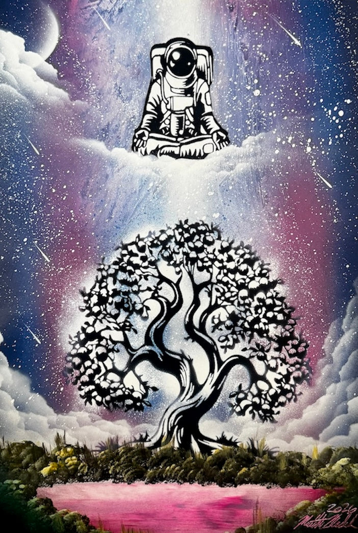 Stillness Beyond the Stars original spray painting by Matthew Mandala