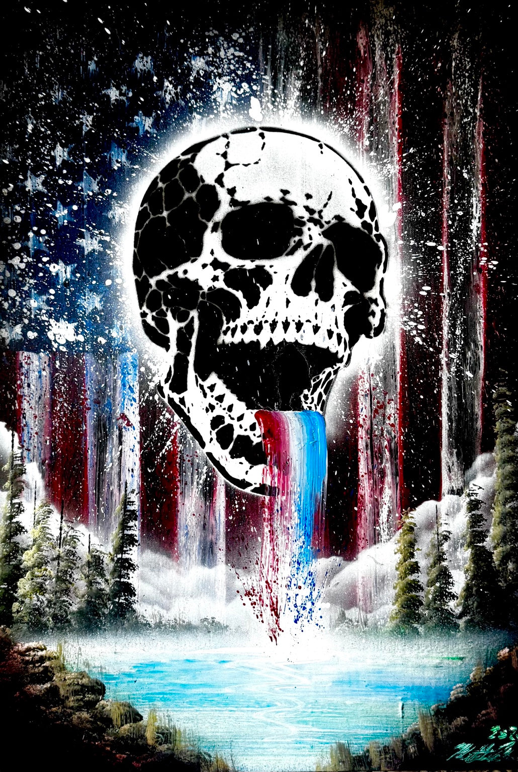 Chromatic Afterlife original spray painting by Matthew Mandala