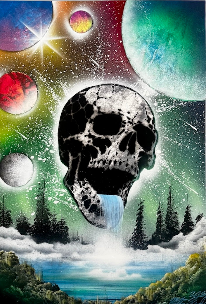 Falls of the Ancients original spray painting by Matthew Mandala